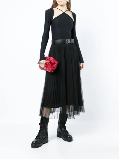 Rokh Cut-out Detail Long-sleeve T-shirt In Black