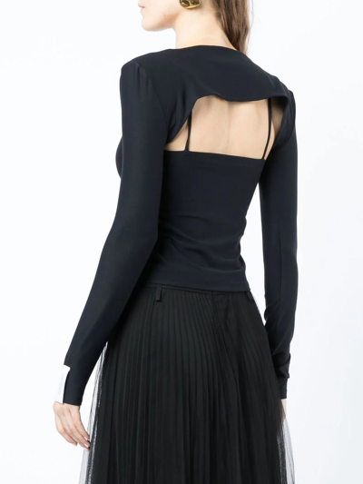 Rokh Cut-out Detail Long-sleeve T-shirt In Black