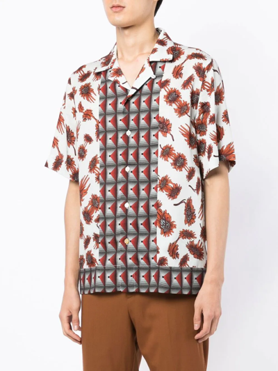 Shop Paul Smith Floral-print Short-sleeved Shirt In Braun