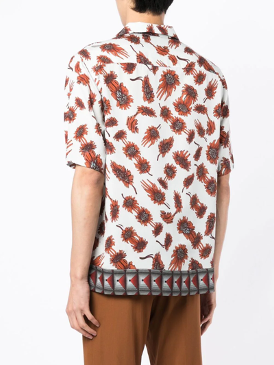 Shop Paul Smith Floral-print Short-sleeved Shirt In Braun