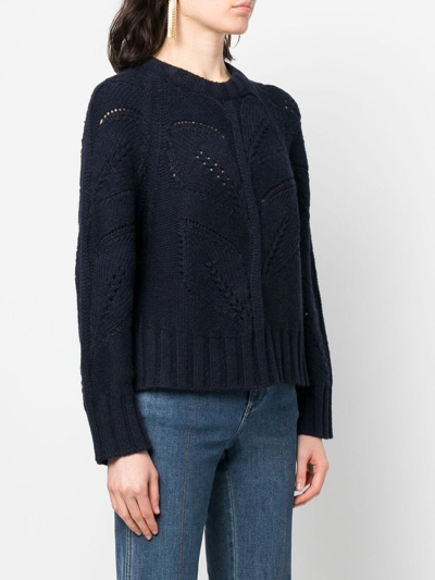 P.a.r.o.s.h Open-knit Ribbed Sweater In Blue