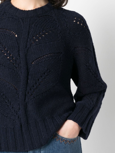 P.a.r.o.s.h Open-knit Ribbed Sweater In Blue