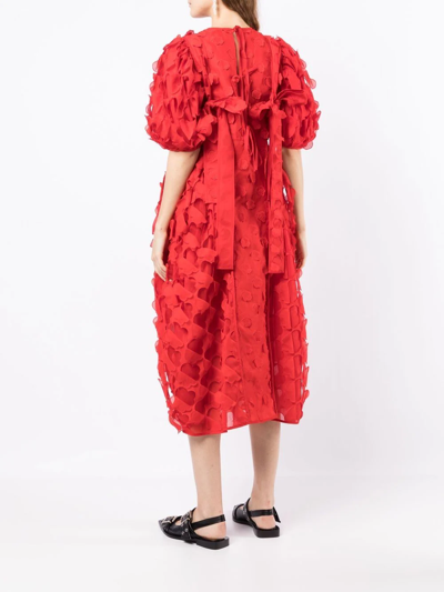 Cecilie Bahnsen Finnegan Textured Midi Dress In Red