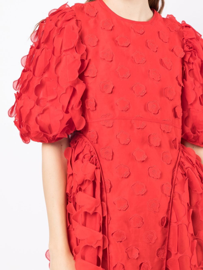 Cecilie Bahnsen Finnegan Textured Midi Dress In Red