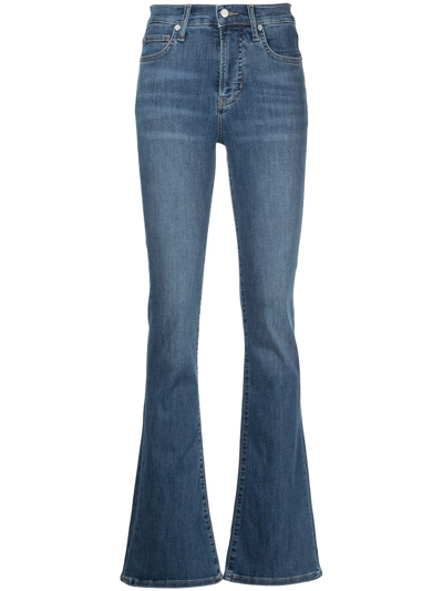 Shop Veronica Beard Beverly Skinny-flare Jeans In Blau