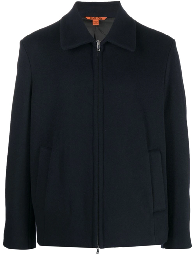 Shop Barena Venezia Wool-blend Overshirt Jacket In Blau