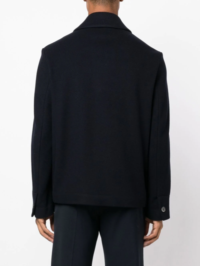 Shop Barena Venezia Wool-blend Overshirt Jacket In Blau