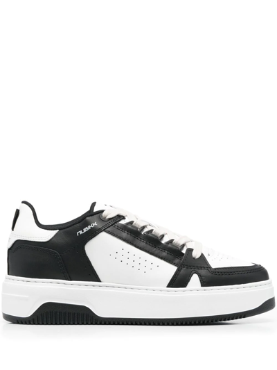 Shop Nubikk Panelled Lace-up Sneakers In Black