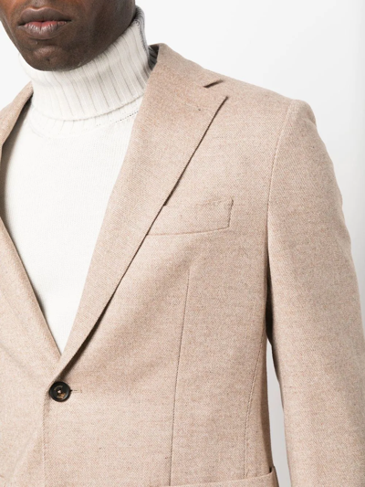 Shop Eleventy Buttoned-up Single-breasted Blazer In Nude