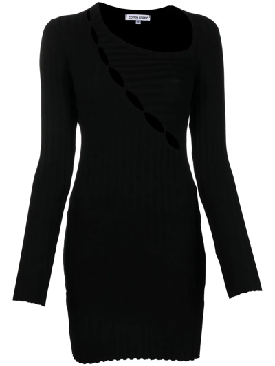 Shop Cotton Citizen Asymmetric Cut-out Knitted Dress In Schwarz