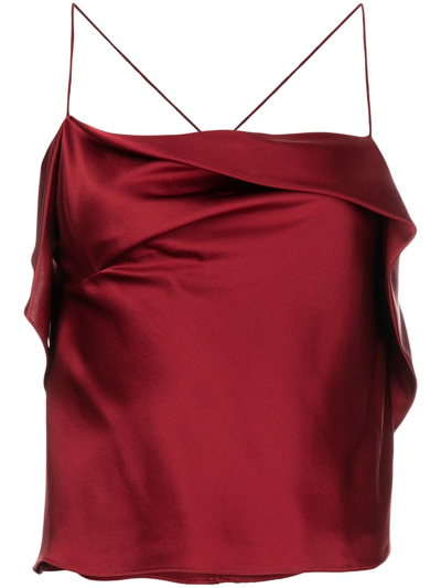 Shop Michelle Mason Cowl Neck Cami Top In Rot