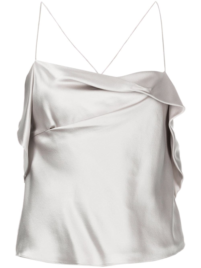 Shop Michelle Mason Cowl Neck Cami Top In Silber