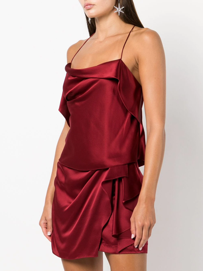 Shop Michelle Mason Cowl Neck Cami Top In Rot