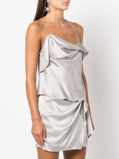 Shop Michelle Mason Cowl Neck Cami Top In Silber