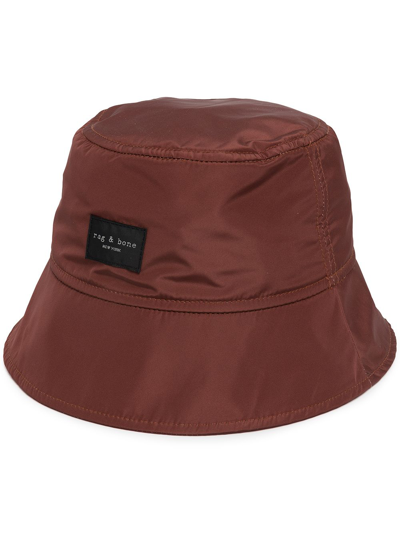 Shop Rag & Bone Addison Logo-patch Bucket Hat In Braun
