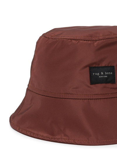 Shop Rag & Bone Addison Logo-patch Bucket Hat In Braun