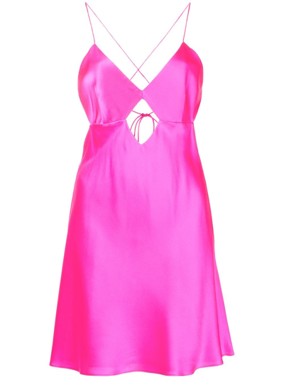 Shop Michelle Mason Cut-out Detail Mini Dress In Rosa