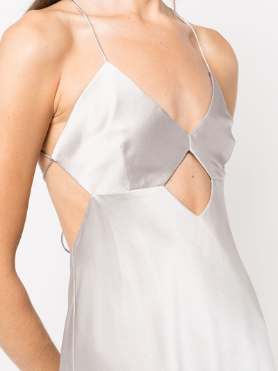 Shop Michelle Mason Cut-out Detail Mini Dress In Silber