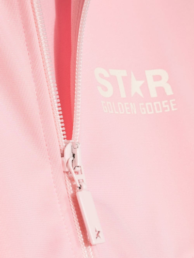 Shop Golden Goose Logo-print Jersey Track Jacket In Rosa