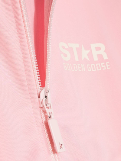 Golden Goose Logo-print Jersey Track Jacket In Rosa
