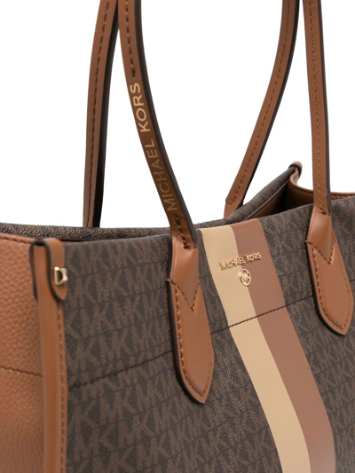 Shop Michael Michael Kors Heidi Monogram-pattern Tote Bag In Braun