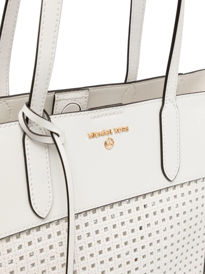 Shop Michael Michael Kors Sinclair Shopper Tote Bag In Weiss