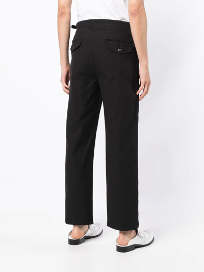 Shop Bode Bead-embellished Tailored Trousers In Schwarz