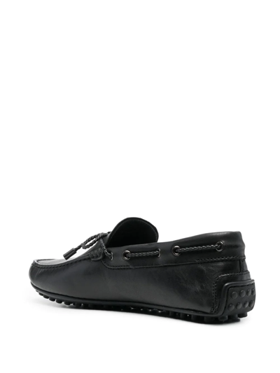 Shop Tod's Gomino Front-tie Loafers In Schwarz