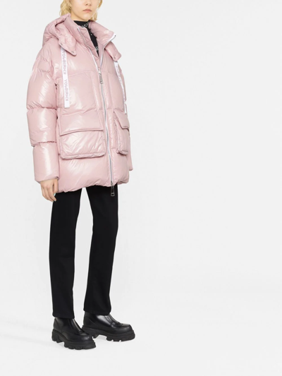 Shop Khrisjoy Iconic Rear Logo-print Padded Jacket In Rosa