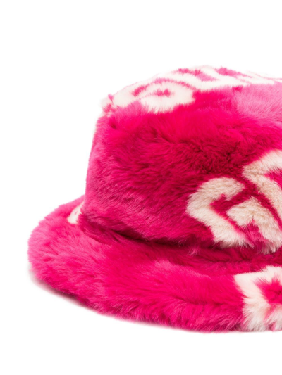 Shop Gcds All-over Monogram-pattern Bucket Hat In Rosa
