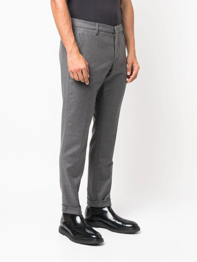 Dondup Tailored Virgin Wool Trousers In Grau