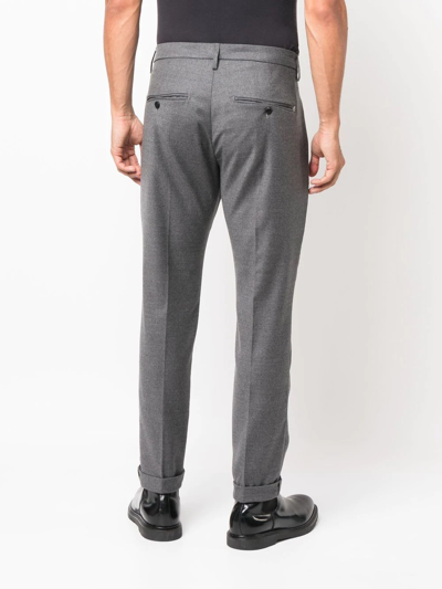 Dondup Tailored Virgin Wool Trousers In Grau