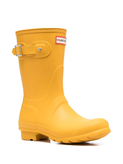 Hunter Original Short Waterproof Rain Boot In Gelb