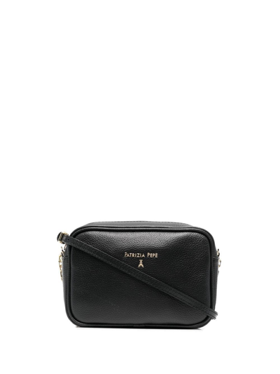 Patrizia Pepe Small Leather Crossbody Bag In Schwarz