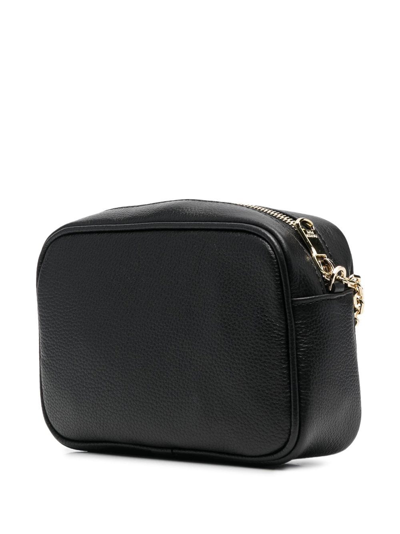 Shop Patrizia Pepe Logo-plaque Leather Crossbody Bag In Schwarz