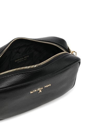Patrizia Pepe Small Leather Crossbody Bag In Schwarz