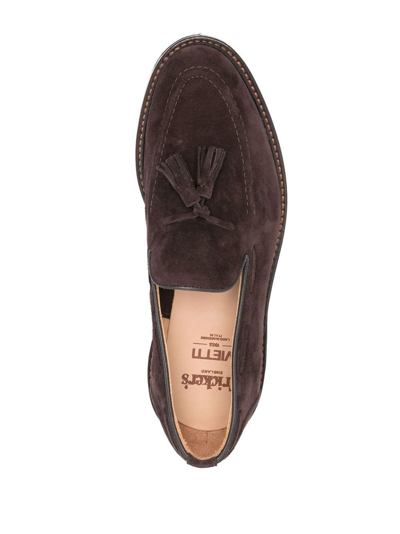 Tricker's Tassel Loafers In Luxurious Suede With Refined Detailing In Brown
