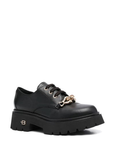 Shop Baldinini Logo-plaque Lace-up Chunky Shoes In Schwarz