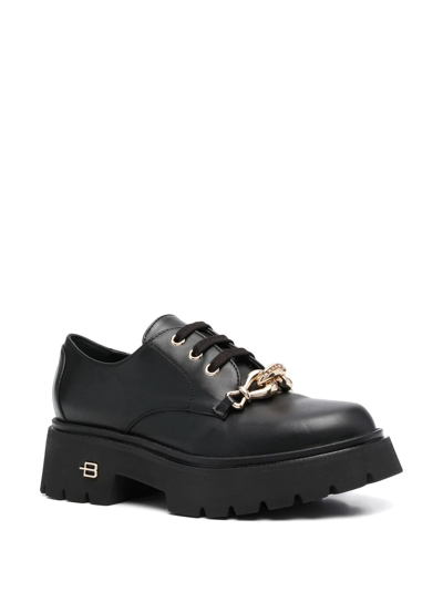 Baldinini Logo-plaque Lace-up Chunky Shoes In Schwarz