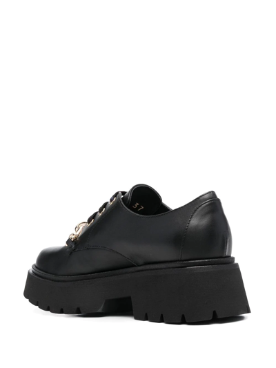 Shop Baldinini Logo-plaque Lace-up Chunky Shoes In Schwarz