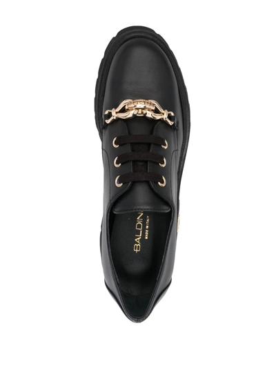 Shop Baldinini Logo-plaque Lace-up Chunky Shoes In Schwarz