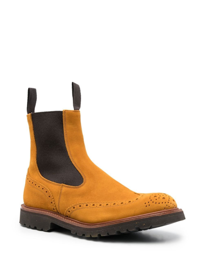 Shop Tricker's Elasticated Side-panel Boots In Orange