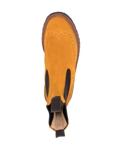 Shop Tricker's Elasticated Side-panel Boots In Orange