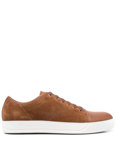 Lanvin Dbb1 Low-top Suede Sneakers In Braun