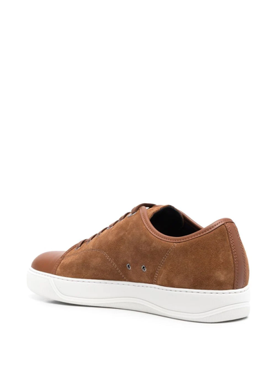 Lanvin Dbb1 Low-top Suede Sneakers In Braun