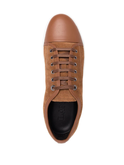 Lanvin Dbb1 Low-top Suede Sneakers In Braun