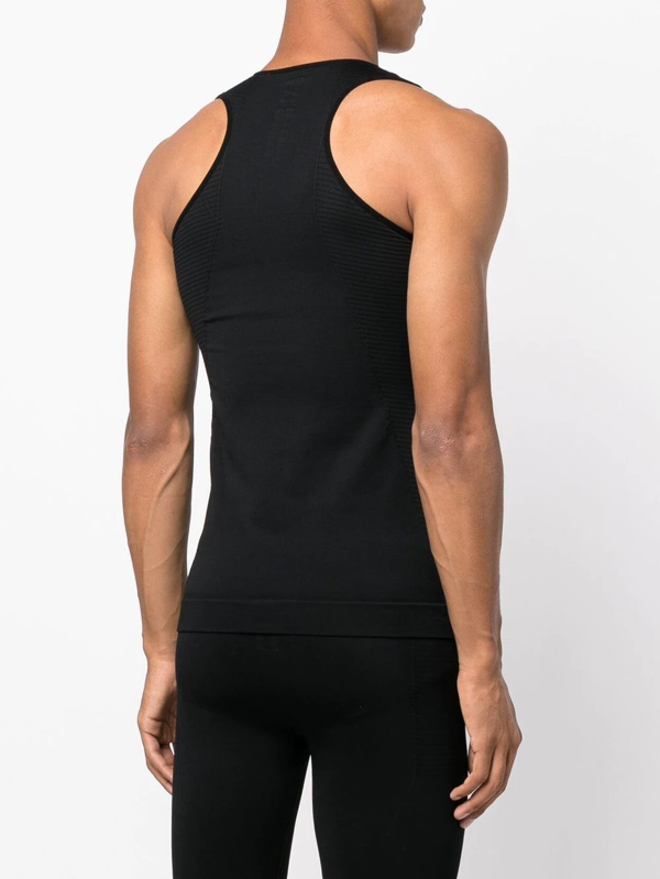 Rick Owens Black Racer Back Leather Tank Top