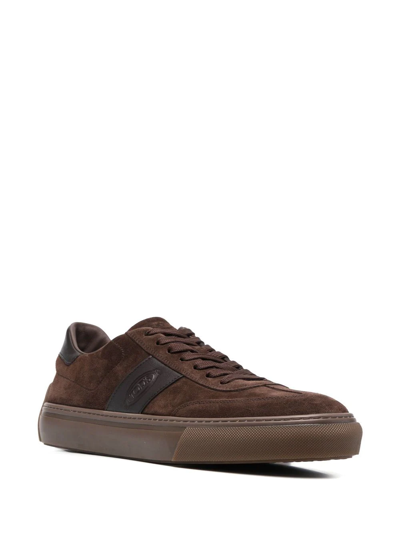 Shop Tod's Logo-patch Low-top Sneakers In Braun