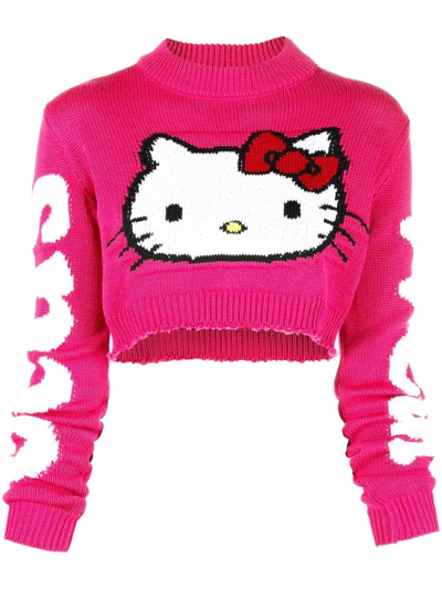 Hello Kitty Jacquard Sweater : Women Knitwear Fuchsia