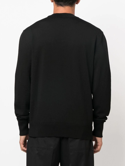 Versace Jeans Couture Round Emblem Wool Sweater In Schwarz
